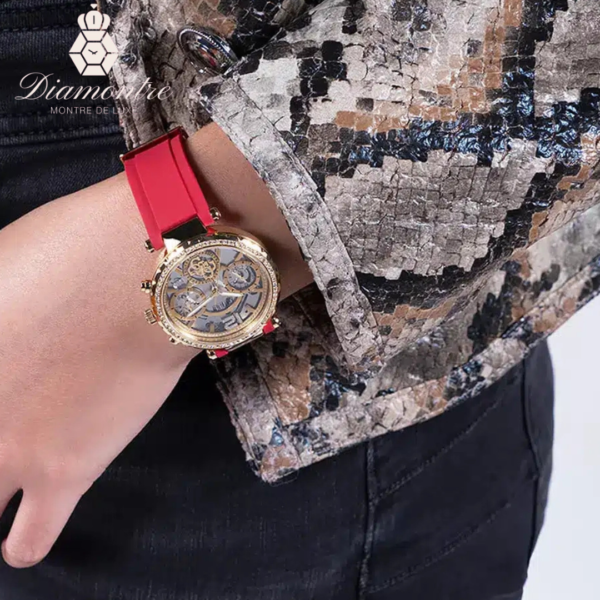 Montre Guess Venus GW0484L1 bracelet silicone Sport Rouge - Image 2