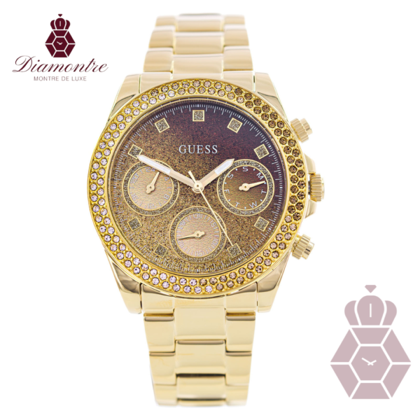 Guess Sol Montre Femme Multifonction Acier Doré Et Strass GW0483L2 - Image 11